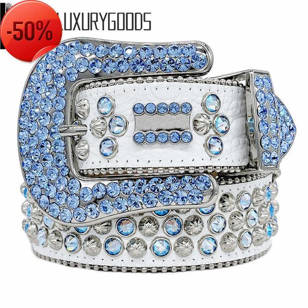 

2023 designer belt bb simon belts for men women shiny diamond belt black white gold color boosluxurygoodsa1ajj, Blue;gray