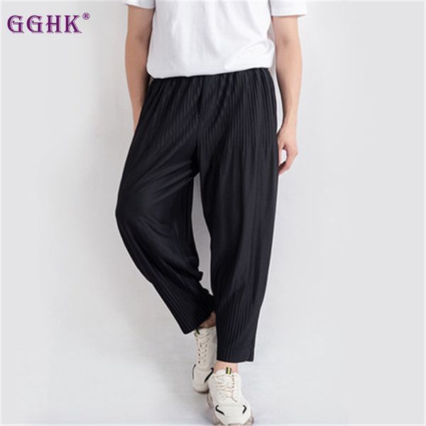 

men's pants pleated wideleg harem casual trousers 2023 spring and autumn loose sweatpants breathable low crotch trend 230824, Black