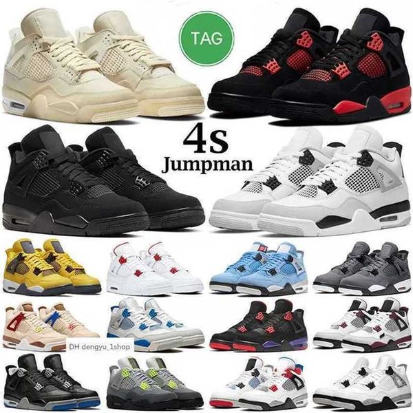 

basketball shoes 4 retro for men women infrared j4 jumpman military black cat 4s university blue fired red thunder white mens t air shoe jor