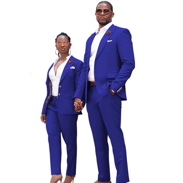 

men's suits blazers blue latest couple design men groom tuxedos ed lapel men' groomsmen blazerjacketpant 230824, White;black