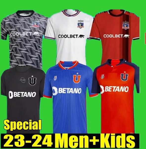 

23 24 colo colo third away soccer jerseys 2023 valencia arriagada opazo universidad de chile football shirt home gold special uniforms dfgd, Black;yellow