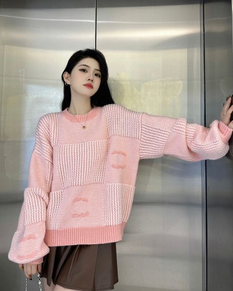 

winter women sweaters pullover crewneck knitting designer for womens knitted clothing s  l m3w6#, White;black
