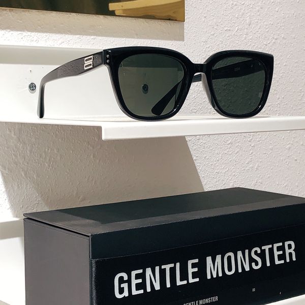 

luxury gentle monster sunglasses for women designer large frame plate glasses for men hip hop handsome street p sunglasses, White;black