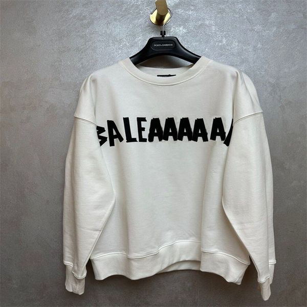 

2023 autumn/winter new pure cotton letter printing sweatshirt fashion trend round neck plate style a20-2, Black;brown