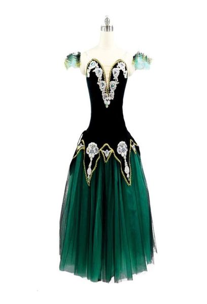 

stage wear velvet black green gold romantic ballet tutu long dress for raymonda girls ballerina professional performance stage cos4378758, Black;red