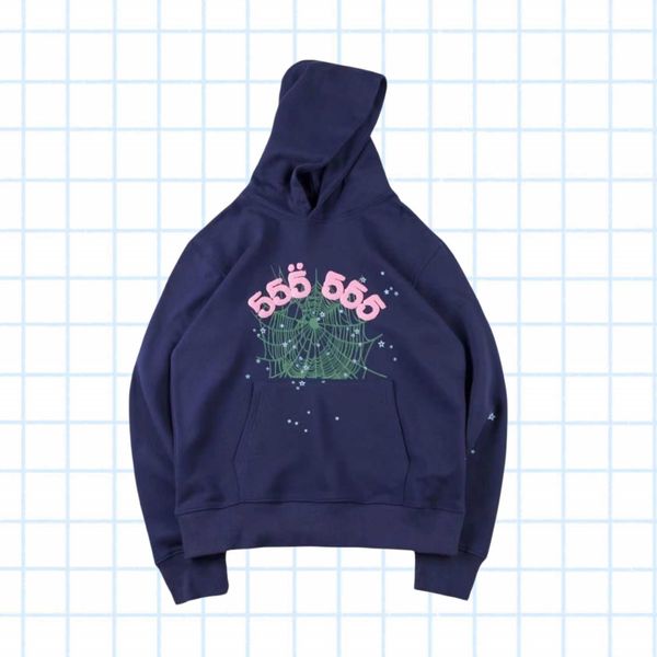 

spider hoodies 555555 hoodie men designer sweatshirt bubble print men's women fabric web pullover, Black