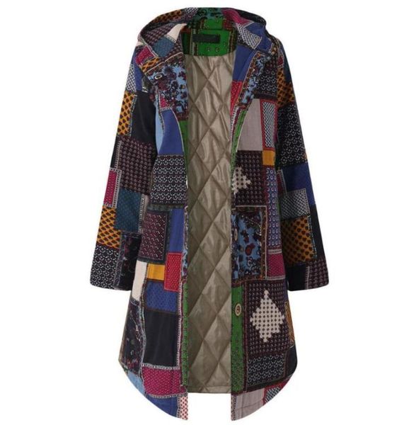 

winter jacket women coats hooded long sleeve vintage ladies fleece thicken button outwear female plus size women039s jackets4231868, Black;brown