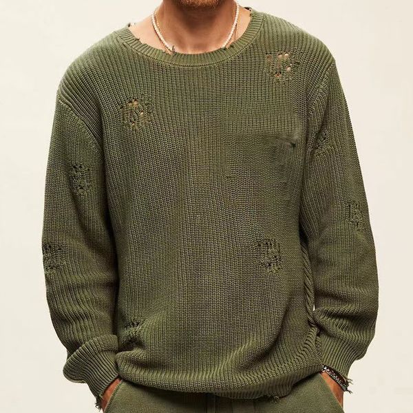 

men's sweaters spring autumn knitted sweater vintage pullover mens fashion o neck long sleeve t shirt loose vacation casual jacquard, White;black