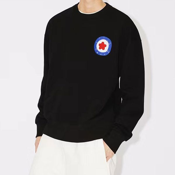 

fashionable round neck hoodie with floral pattern casual women designer clothing, new collection for early autumn 23, style, Black