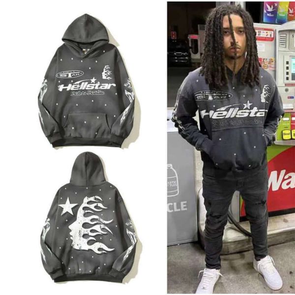 

men's hoodies sweatshirts hellstar high street vintage letter print hoodie fashion sports men's and women's hoodies450, Black