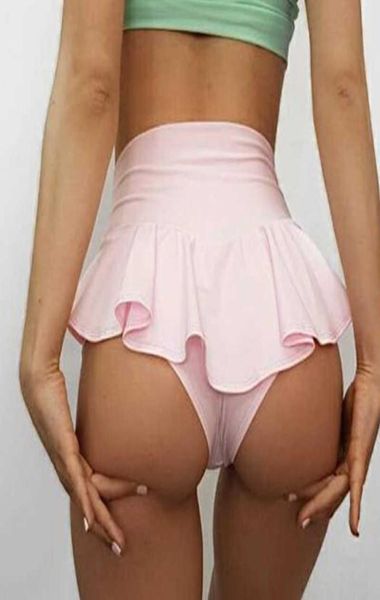 

womens solid ruffles cute shorts tennis skirt girls gym dance pantskirt antiemptied short pants shorts under the skirt y06256473730, White;black