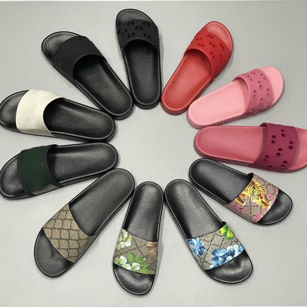 

mens beach sandals women rubber slide slipper designer slides causal non-slip slides summer flip flops outdoor flower platform slippers size, Black