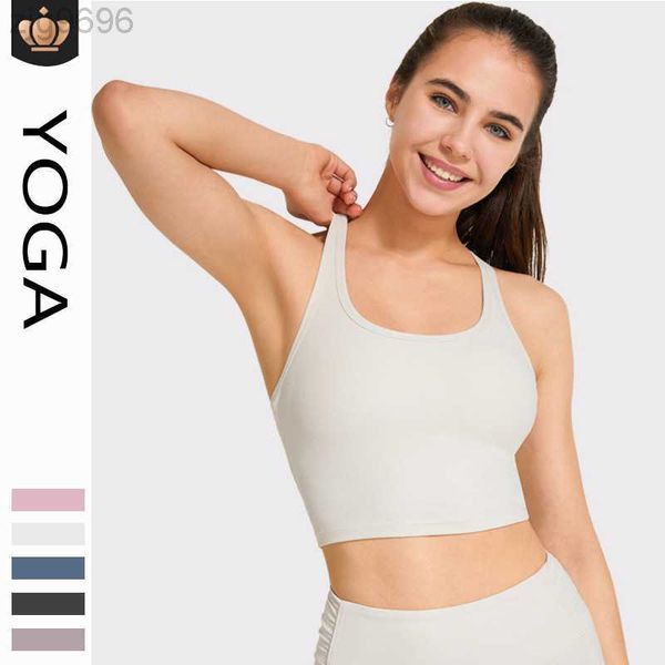

desginer al yoga shock-proof and anti-sagging gathered bra fitness running vest sports underwear 23ss, White