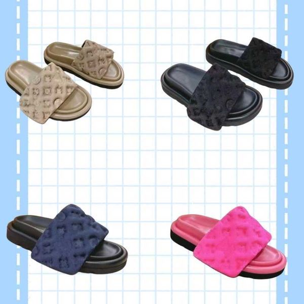 

man women slippers designer pool pillow flat comfort mule fashion beach casual slide size 35-45 with box, Black