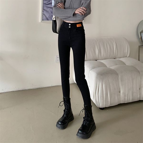 

women's jeans n4570 style skinny jean korean version of high waist stretch pencil pants allmatch thin jeans 230824, Blue