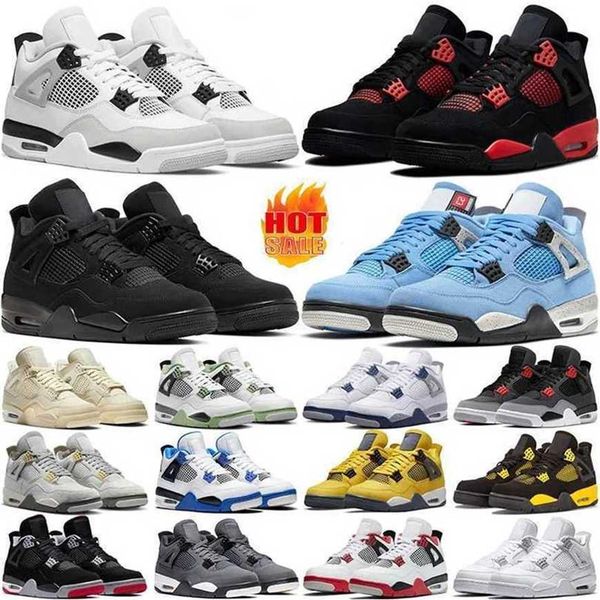 

jumpman 4 4s basketball shoes for men women og red thunder pine green military black cat white oreo sail seafoam university blue bred mens w
