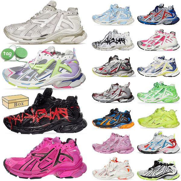 

classic track runner 7.0 7 designers pairs casual shoes men womens transmit sense retro trainers graffiti black white pink ice blue deconstr