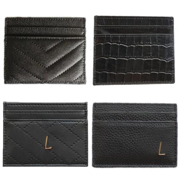 

designer women card holders men croco quilted caviar credit cards wallets mini wallet176k, Brown;gray