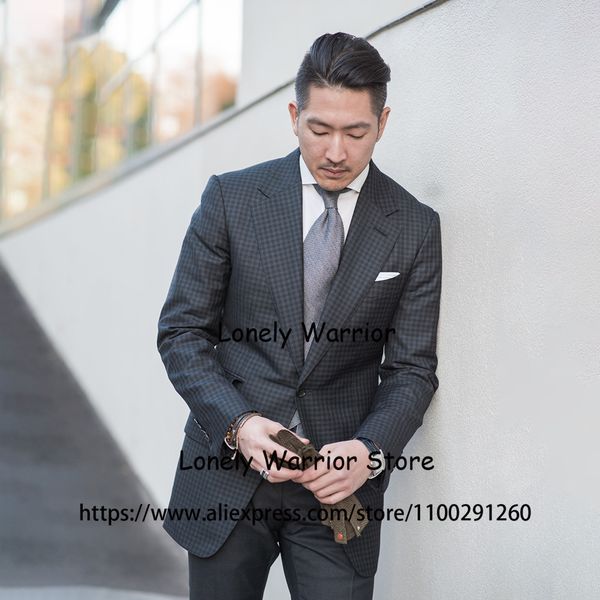 

men's suits blazers fashion dark grey plaid for men slim fit business blazer masculino banquet tuxedo 2 piece daily jacket pants costum, White;black