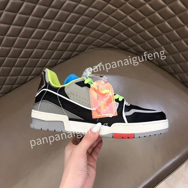 

new designer sports shoes casual shoes calfskin leather white blue letter overlay platfor low sports shoes training shoes sizes 39-44 rd2209, Black