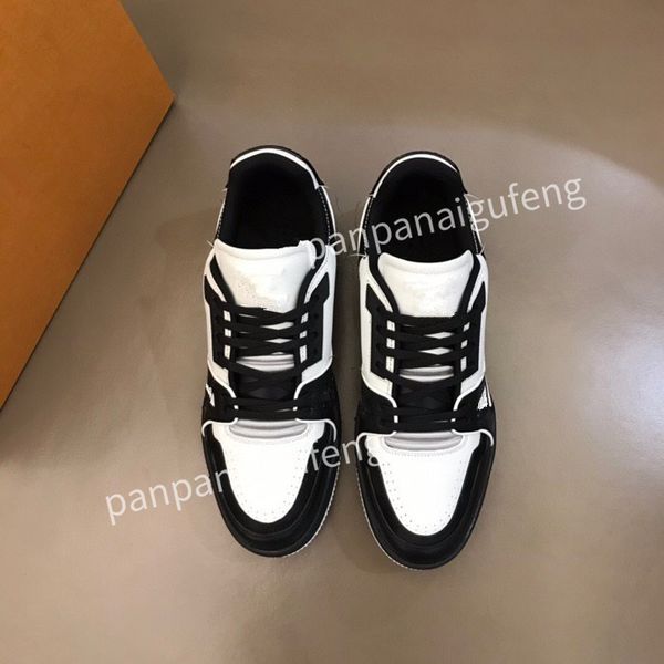 

2023 luxurys designer sports shoes casual shoes calfskin leather white blue letter overlay platfor low sports shoes training shoes sizes 39-, Black