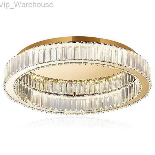 

Simple Modern Crystal Circle Lamp Ceiling Chandelier Living Room Bedroom Study DecorativeLed Indoor Lighting HKD230825