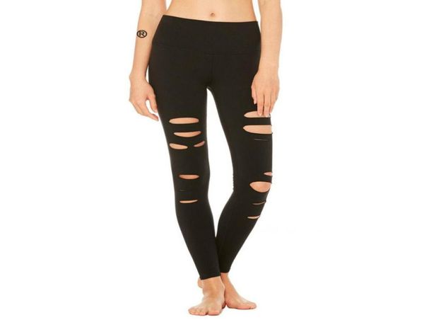 

holes black leggings pants legging women fitness streetwear elasticity high waist leggings8625263