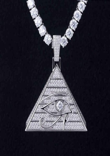 

new horus eye pyramid hip hop necklace pendant egyptian triangle jewelry8824713, Silver