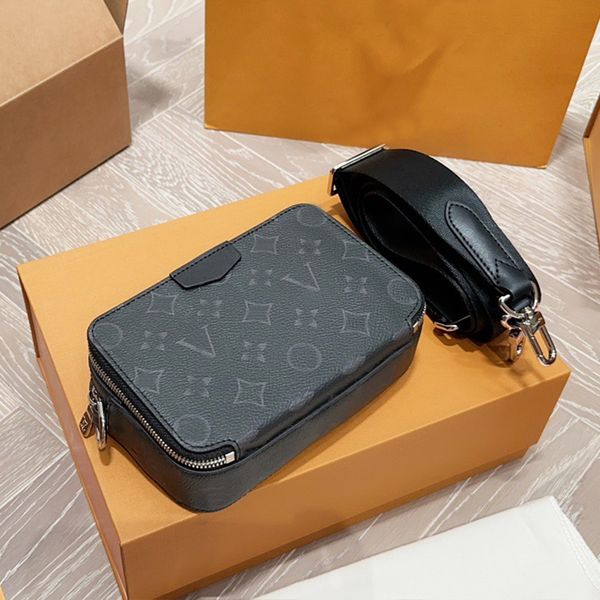 

designer bag snapsnew men's crossbody bag camera bag fashion tie dyed luxury leather crossbody flash strap wallet black strap box