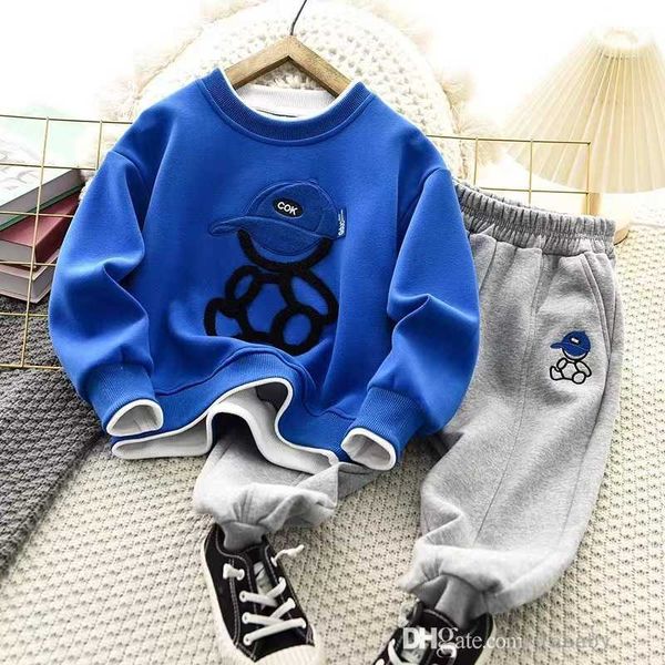 

baby boys girls designer clothing kids tracksuit cartoon 3d sweatshirt and drawstring sweatpant sets child sweatsuit school two piece set jo, White