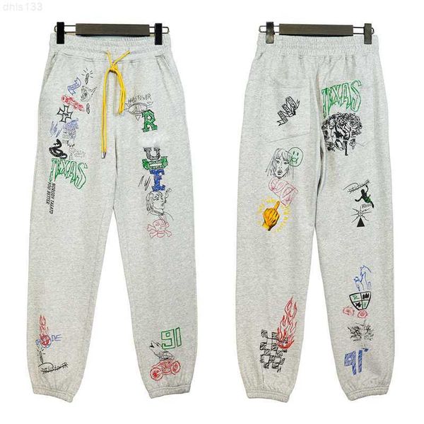 

mens pants fashion sweatpants joggers men women rhudes sport jogging pants beam foot trousers size s-xl, Black