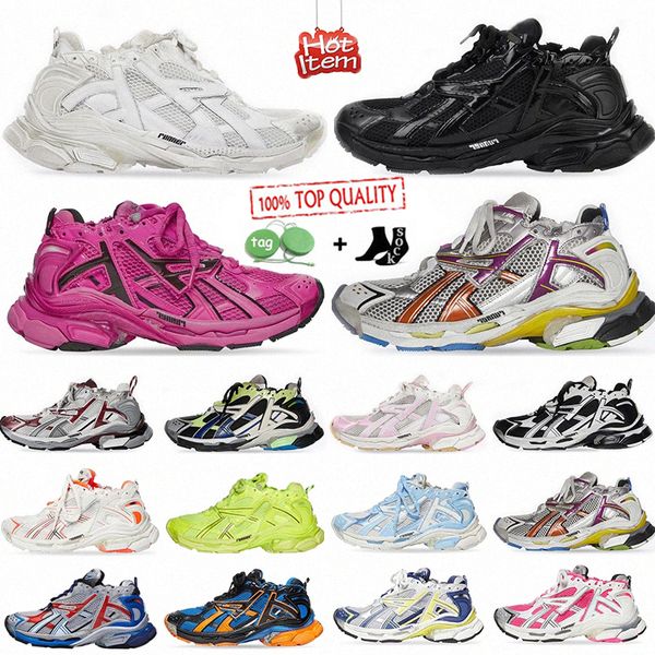 

designers women men casual shoes 7 paris runner 7.0 transmit sense retro trainers black white pink blue burgundy deconstruction sneakers