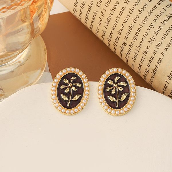 

plated 925 silver luxury brand designers letters stud geometric famous women round crystal rhinestone earring wedding perty jewerlry circula, Golden;silver