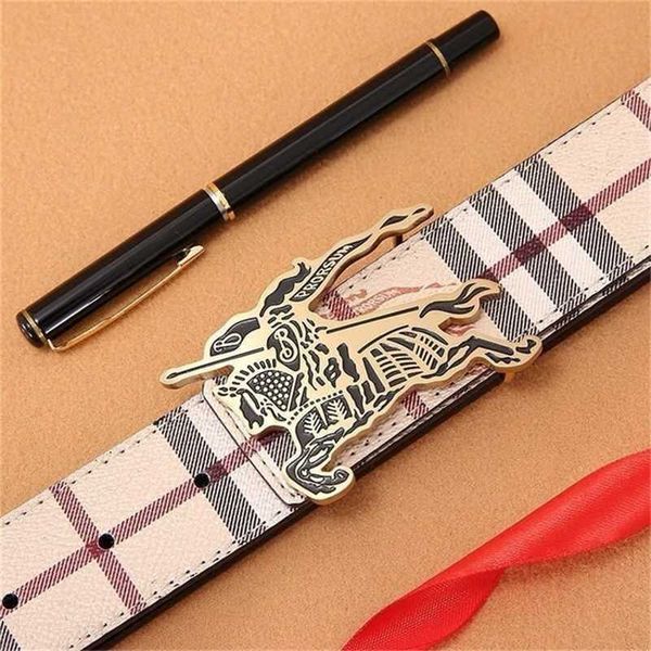 

letter luxury burbrery belts belt buckle burbreryss belt men's versatile b-word smooth leisure business fashion babaoli, Silver