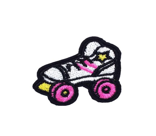 

10pcs skating shoes embroidered patches for clothing iron on transfer applique patch for jeans bags diy sew on embroidery kids sti8260034, Black