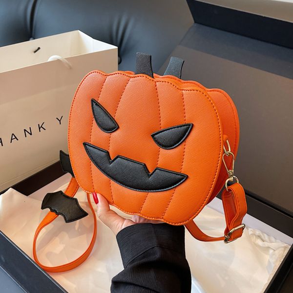 

evening bags vceo est funny pumpkin crossbody bag pu leather 3d cartoon halloween messenger novelty purse for women cute demon handbag 23082