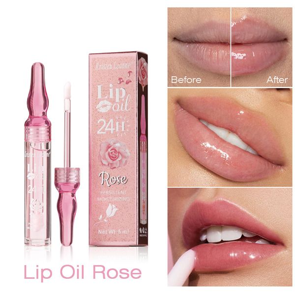 

24h persistant moisturizing rose lip oil hydrating transparent liquid balm clear pout makeup cosmetics for dry lips in bulk