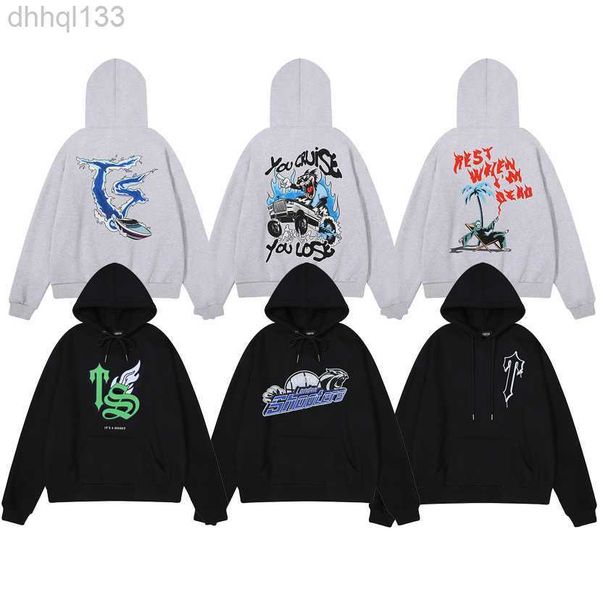 

trapstar brand tracksuit classic embroidery mens hoodie sportswear men's warm set loose trapstar hoodies sweatshirt jogging designers c, Black