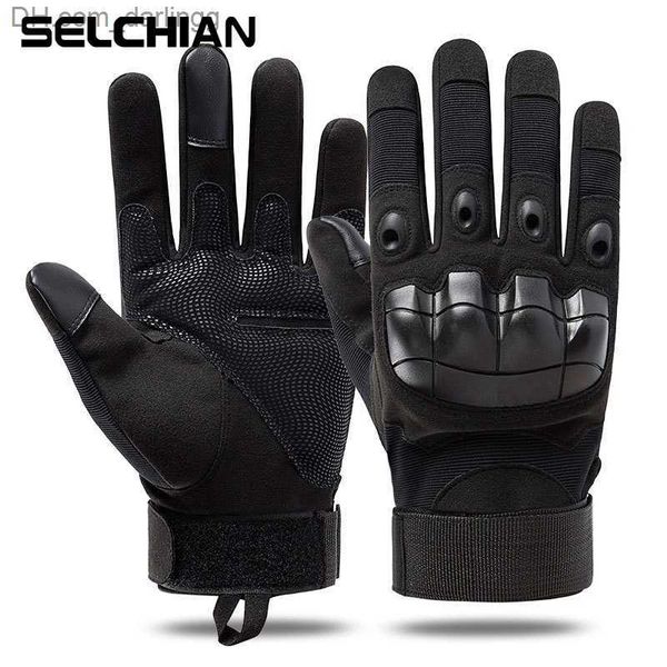 

full finger tactical gloves military paintball shooting airsoft touch screen protective gear outdoor cycling gloves men women q230825, Black