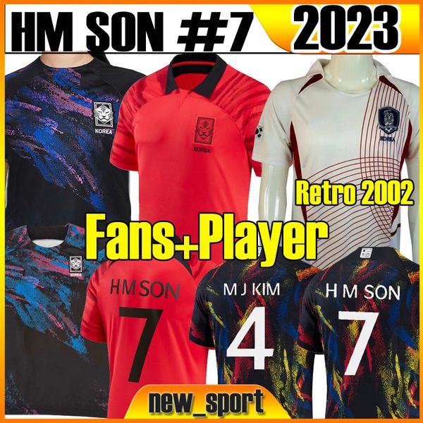 

xxxl 2022 south soccer jerseys fans player version home away korean hm son hwang kim hwang lee jeong sung kwon 22 23 men kids kit retro 2002, Black;yellow