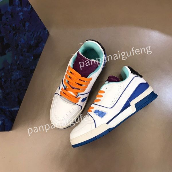 

2023 new designer sports shoes casual shoes calfskin leather white red blue letter overlay platfor low sports shoes training shoes sizes 39-, Black