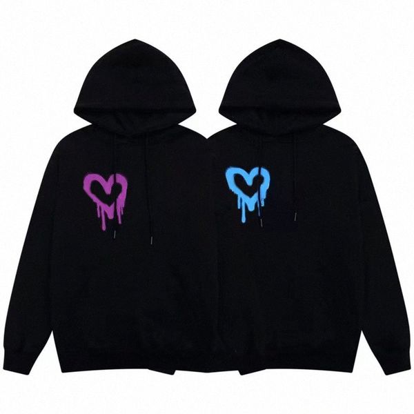 

mens hoodies sweatshirts designer hooded angel letter graffiti love print casual clothing s-xl l3yh#, Black