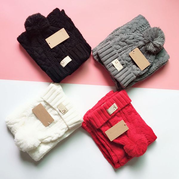

knitting scarf hat set fashion letter mens women letter printed cap pop design stretch simple scarf couple winter warm set, Blue;gray