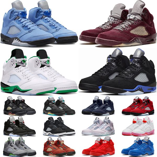 

jumpman 5 men basketball shoes 5s unc burgundy lucky green racer blue aqua fire red oreo pinksicle easter mens trainers sport sneakers