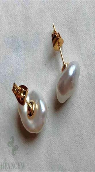 

fashion white color baroque pearl 18k gold earrings cultivation jewelry aurora bead personality mesmerizing diy 2106168493044, Golden;silver