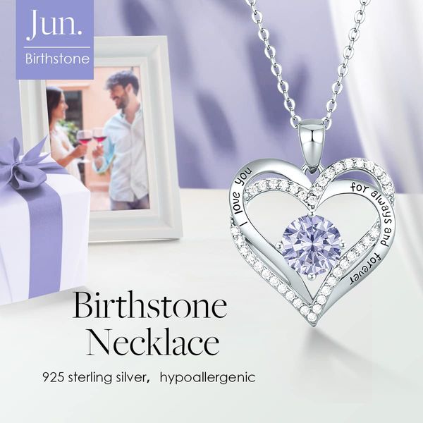 

pendant neckalce design luixury brand heart love necklaces for women stainless steel jewelry accessories zircon green pink women jewelrys pa, Silver