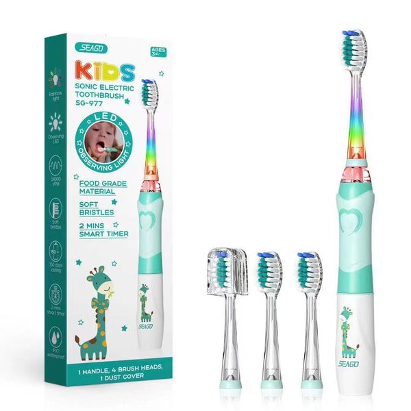 

toothbrush electric toothbrush for children kids sonic toothbrush waterproof electric teeth brush for 3-12 ages smart timer automatic brush