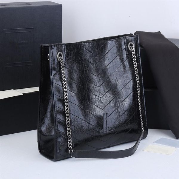 

original niki medium shopping bags totes crinkled vintage calfskin leather antique silver metal hardware roforged lining shoulder 307v