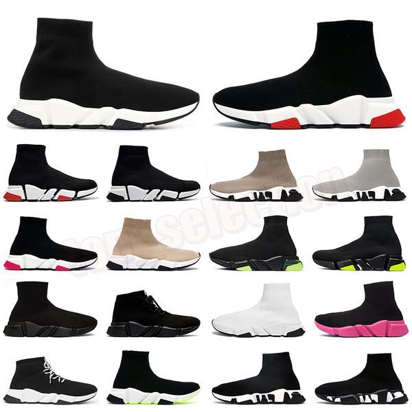 

2024 speed trainer designer sock shoes casual socks trainers women mens triple black white knit all red fashion women mens loafers platform