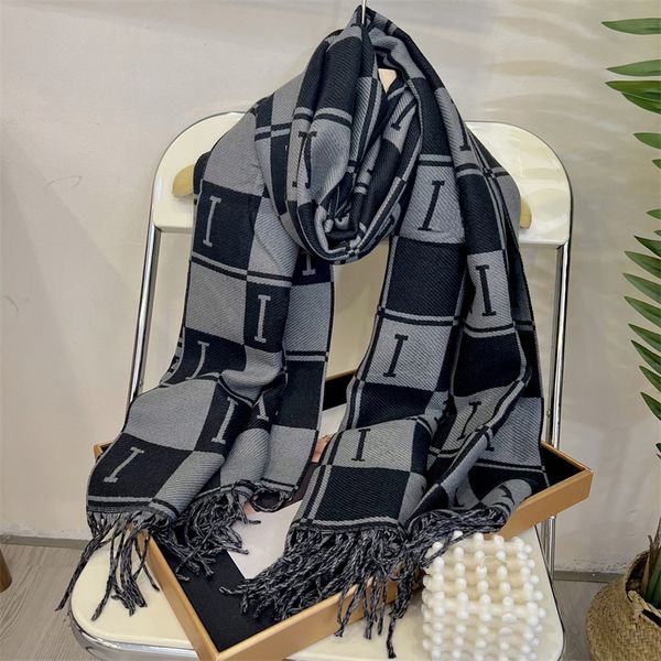 

Designer Cashmere Slik Scarf For Women Scarf Fashion Men Scarfs Luxury Handmade Embroidery Letter Shawl Wrap Muffler Echarpes